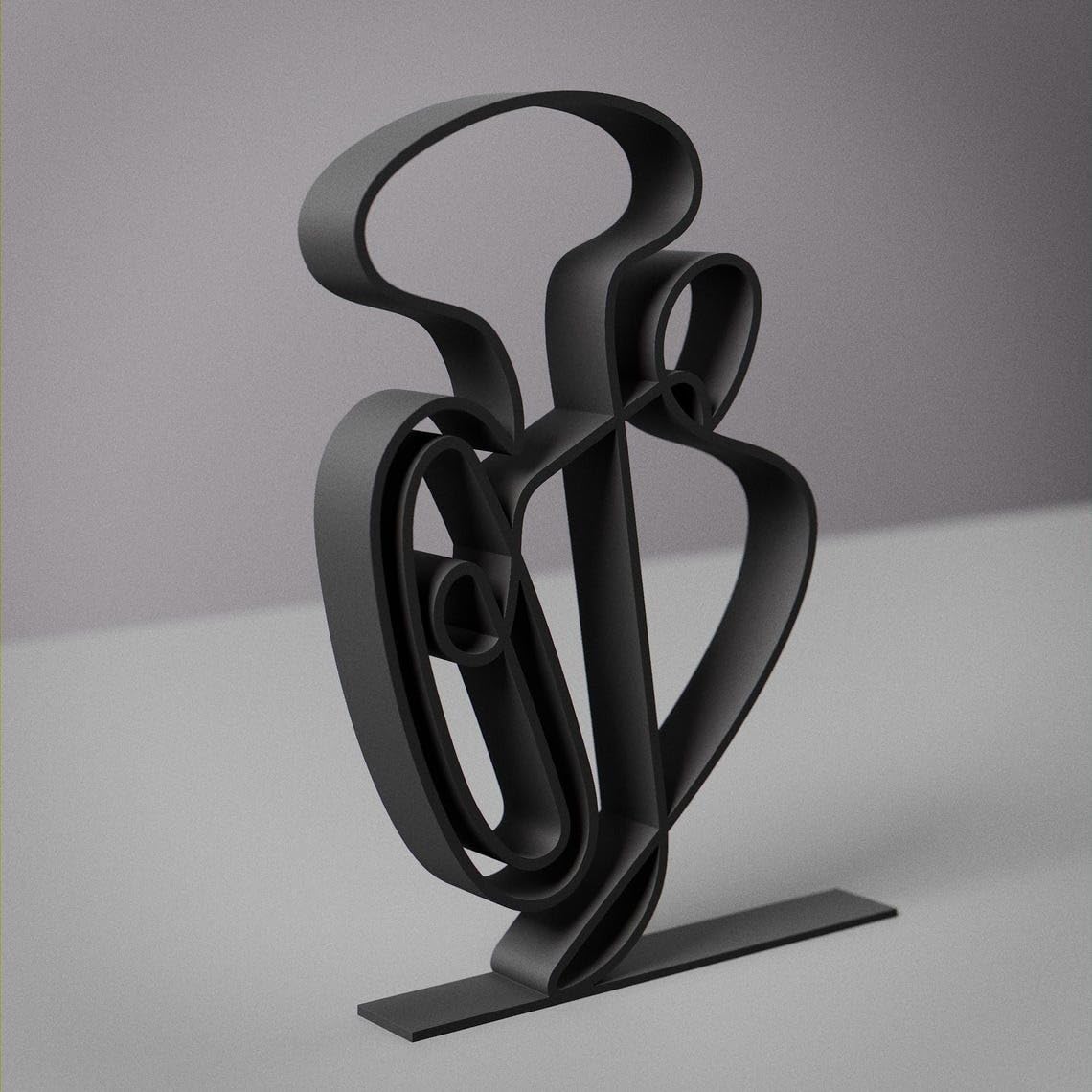 Black Custom Name Tuba Player Line Art Figure Personalized Musician Sculpture Minimal Brass Instrument Decor Modern Home Office Studio Table or Shelf Accent for Creative Interior Spaces - Image 3