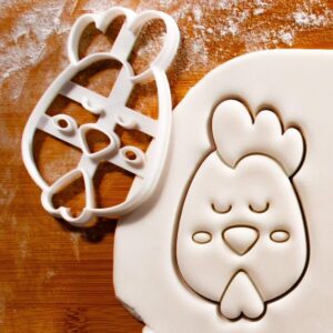 Zen Chicken cookie cutter peaceful farm animal biscuit fondant cutter meditating hen baking tool relaxing barnyard theme birthday party favor countryside poultry bakery (ONLY ZEN CHICKEN)