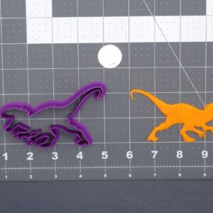 Black Cookie Velociraptor Dinosaur Body 266-G154 Cookie Cutter Silhouette for Prehistoric Theme Birthday Party Baking Supplies Fondant Clay Crafts Kids Dinosaur Lover Activities