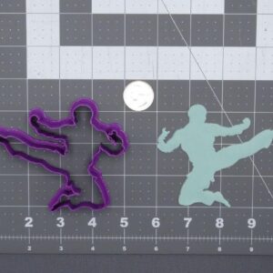 Karate Move 266-F461 Cookie Cutter Silhouette Black Cookie Martial Arts Action Pose Shape Mold for Cookies Clay Crafts Taekwondo Karate Judo Party Decorations and Cake Toppers