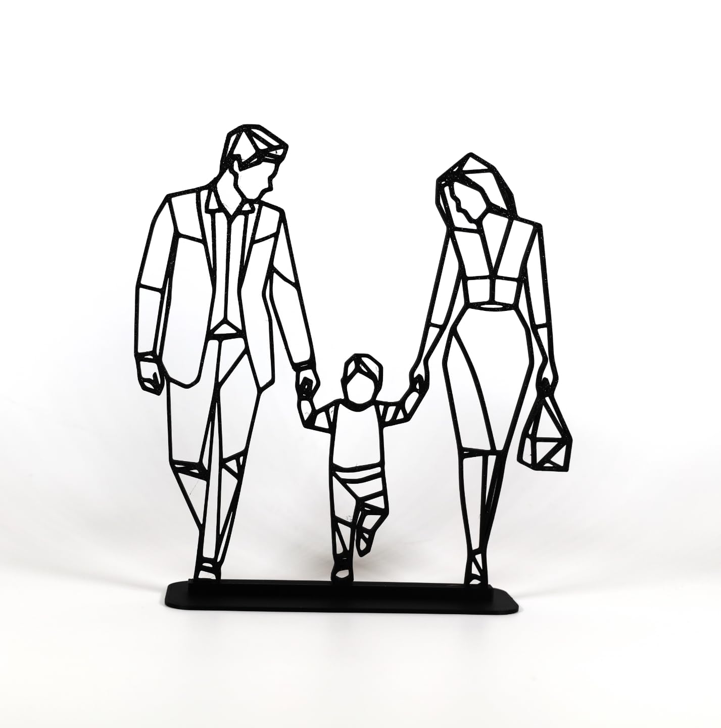 (2685 Geometric Cute Low Poly Couple with Child Family Figure Statue Home Office Cute Modern Gifting Amazing Living Room Contemporary Home Decor Accent Amazing Office Statue Best - Image 2