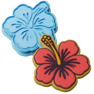 Black Hibiscus Cookie Cutter Plastic Fondant Clay Cutter and Stamp for Baking, DIY Crafts, Party Treats, Cake Decoration, Floral Crafts, and Creative Hibiscus Flower Projects