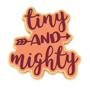 Black Tiny and Mighty Cookie Cutter Plastic Outline Stamp and Stencil for Motivational Fitness Theme Cookies, Birthday Parties, Kids Events, Fondant Pastry Biscuit Decorating Tool India