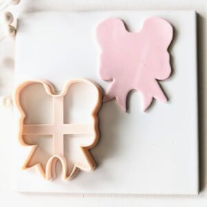 Bow with Antlers Cookie Cutter for Holiday Baking and Polymer Clay Crafts Large Antler Bow Shape Clay Cutter for Sugar Cookies Fondant DIY Earrings Ornaments and Festive Decorations