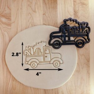 Christmas Pickup Truck Cookie Cutter Cookie for Holiday Baking, Fondant or Clay Cutter for Christmas Decor Ideas and Festive Cookie Platters, Made in India