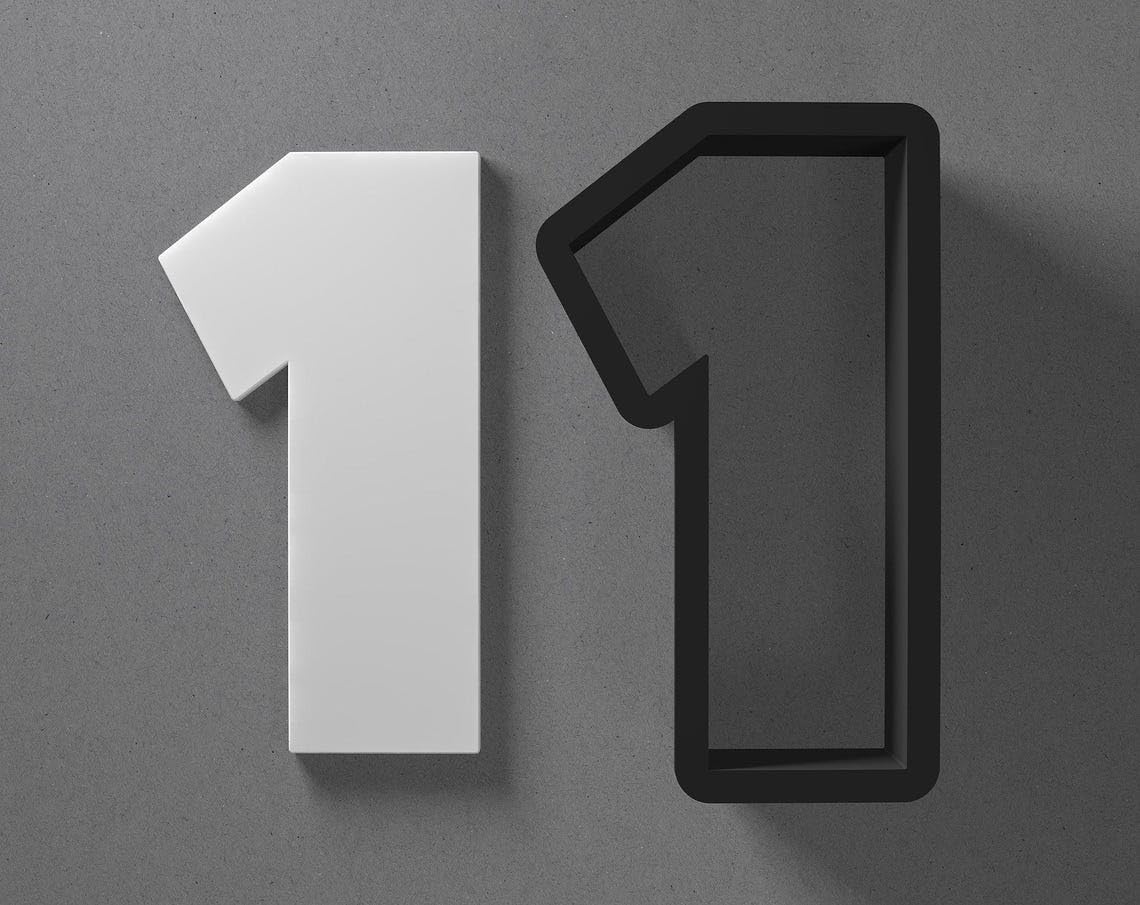 Number One Shape Polymer Clay Cutter with Sharp Tapered Edge for Clean Cutting, Jewelry and Earring Tool for Mini Studs and Pendant Sets, Cookie Cutter for Birthday Crafting - Image 2
