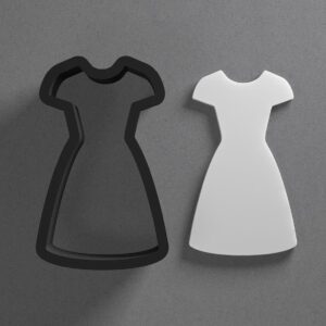 Simple Dress Shape Polymer Clay Cutter with Sharp Tapered Edge for Clean Cutting, Jewelry and Earring Tool for Mini Studs and Pendant Sets, Cookie Cutter for Fashion and Clothing Theme