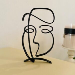 Abstract Statue Figure of a Man with Cap: Minimalist Sculpture for Home Decor, Gifts, and Tabletop Display