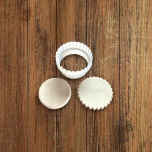Double smooth fluted cookie cutter with 5cm diameter for baking shortbread biscuits, shaping pastry dough, fondant cutting, cake decorating, dessert preparation at home kitchen