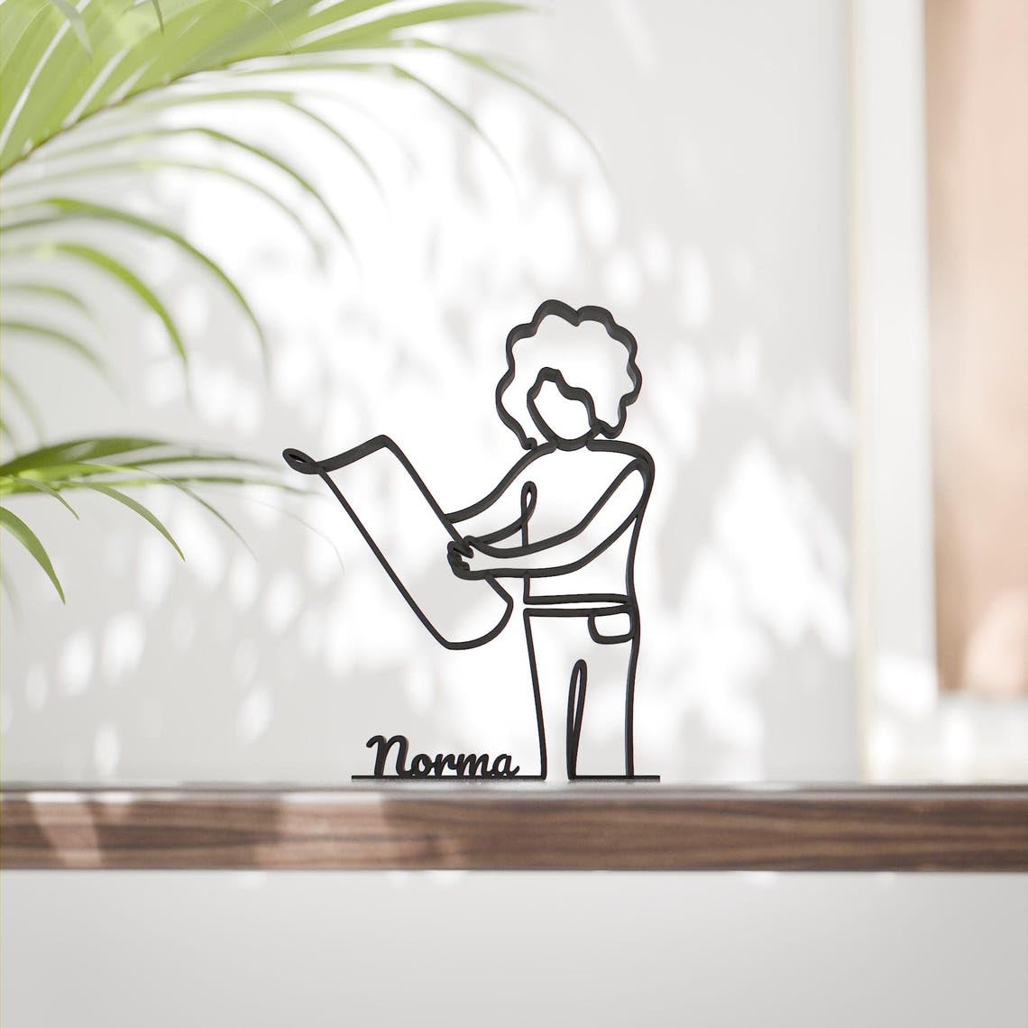 Black Female Architect Personalized Plastic Line Art Sculpture Custom Name Modern Professional Decor Unique Architecture Theme Artwork for Home Office Desk Display Gift for Designers Builders India - Image 2