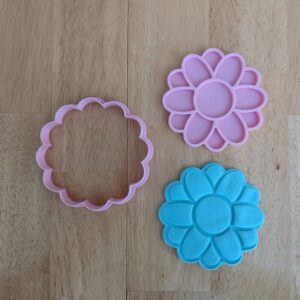 Black Flower Cookie Cutter and Stamp Set for Baking Fondant Biscuits Clay Crafts Floral Theme Cake Decorating Spring Garden Party Supplies Kids Educational Activities and DIY Art