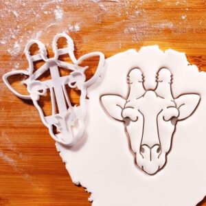 Cookie Giraffe Face Cookie Cutter Biscuit Mold for Safari Animal Theme Birthdays Wildlife Themed Celebrations Jungle Party Baking Fondant Clay Crafting Educational Use