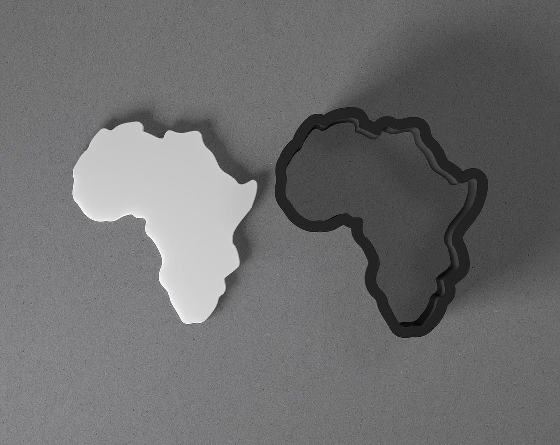 Africa Map Outline Cookie Polymer Clay Cutter with Sharp Tapered Edge Earring Jewelry Tool for Mini Studs Pendant Set Crafting and Baking Cookie Cutter Mold for Precise Continent Shape