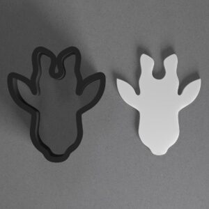 Giraffe Head Face Animal Cookie Polymer Clay Cutter with Sharp Tapered Edge for Jewelry Making Mini Studs Pendant Set and Cookie Cutter Craft Tool for Detailed Wildlife-Themed Clay
