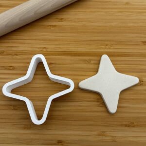 Four Pointed Star Shape Polymer Clay Cutter Cookie Fondant Biscuit Cutter Sharp Tapered Edge Tool for Earrings Jewelry Making Celestial Theme Cupcake Decoration Baking Craft Projects