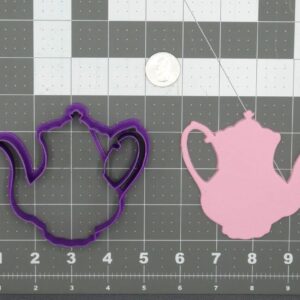 Tea Pot 266-D198 Black Cookie Cutter for Baking Teapot Shaped Cookies Fondant Mold for Tea Party Theme Events Baby Showers Bridal Showers Cake Decorations Crafts and DIY Kitchen