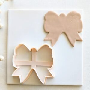 Bow with Gingerbread Man Cookie Cutter for Holiday Baking and Clay Crafts Large Festive Bow Clay Cutter Tool for Christmas Cookies Polymer Clay Jewelry and Seasonal Decorations