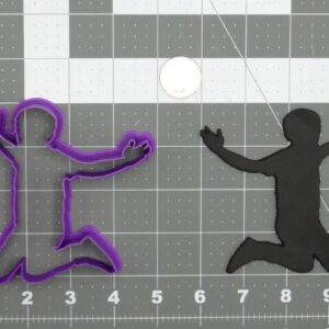 Black Boy Jumping Body 266-D405 Cookie Cutter Silhouette Cookie Child Jump Action Shape for Baking Kids Parties Sports Day School Events Crafts and Clay Activities Made in India