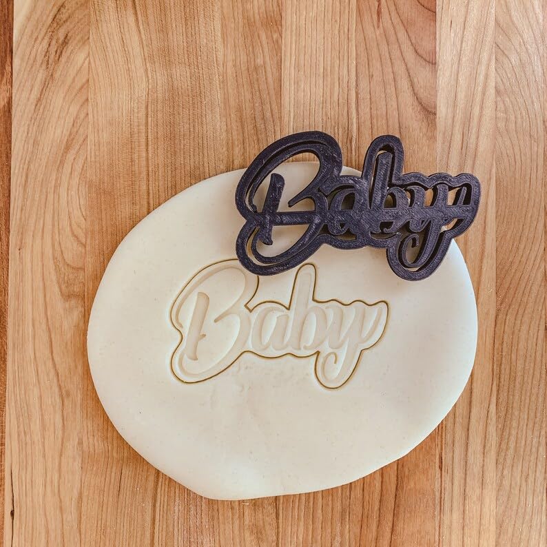 Baby Script Detailed Cookie Cutter Cookie for Fondant Clay Crafting Newborn Shower Birthday Celebration Baking Personalized Baby Shower Treats DIY Kitchen Use in India