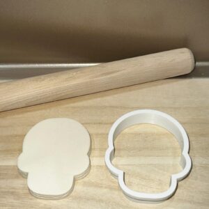 Sugar Skull Shape Polymer Clay Cutter Cookie Fondant Biscuit Cutter Sharp Tapered Edge Tool for Earrings Jewelry Making Day of the Dead Theme Cupcake Decoration Baking Craft Projects