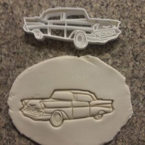 Black Bel Air Cookie Cutter Cookie India Classic Car Theme Biscuit Cutter for Vintage Auto Baking Retro Car Show Treats Collector Cookies 1950s Style Party Snacks American Vehicle