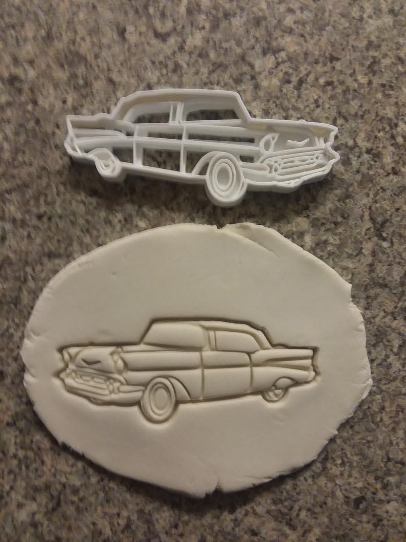 Black Bel Air Cookie Cutter Cookie India Classic Car Theme Biscuit Cutter for Vintage Auto Baking Retro Car Show Treats Collector Cookies 1950s Style Party Snacks American Vehicle