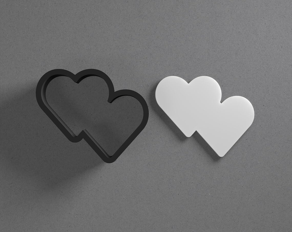 Double Heart Shape Polymer Clay Cutter with Sharp Tapered Edge for Clean Cutting, Jewelry and Earring Tool for Mini Studs and Pendant Sets, Cookie Cutter for Baking and Crafting in - Image 2