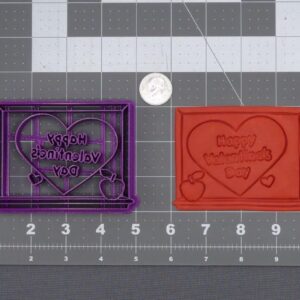 Black Chalkboard Happy Valentines Day 266-K096 Cookie Cutter Cookie India Made Love Message Shape Biscuit Mold for Romantic Theme Cookies Crafts Cake Decorations Classroom Gifting