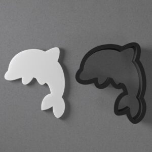 Cute Cartoon Dolphin Shape Polymer Clay Cutter Earring Jewelry Tool for Mini Studs Dangle Pendants and Cookie Dough Shaping with Sharp Tapered Edge for Ocean Theme DIY Craft Projects