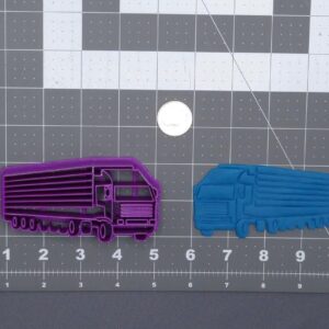 Black Cookie Semi Truck Cookie Cutter for Baking Fondant Biscuits Sandwiches Pancakes Pastry Dough Tools for Construction Party Truck Driver Birthday Cake Cupcakes and Kids Crafts