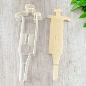 Laboratory Micropipette Shape Cookie Cutter for Making Shortbread Biscuits Pastry Sugar Paste Fondant Cake Decoration Science Themed Baking Tool for Lab Events Students Teachers
