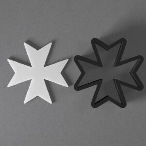 Maltese Cross Cookie Polymer Clay Cutter with Sharp Tapered Edge Earring Jewelry Tool for Mini Studs Pendant Set Crafting and Baking Cookie Cutter Mold for Precise Cross Shape Designs