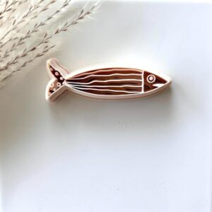 Sardine Imprint Earring Cutter for Polymer Clay Jewelry Making Fish Shape Clay Earring Cutter Tool for DIY Accessories with Detailed Design for Ocean Themed Earrings and Craft Projects