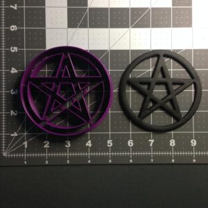 Black Pentagram Cookie Cutter for Witchcraft Magic Star Shaped Cookies Halloween Baking Biscuit Fondant Clay Cutter Pagan Wiccan Themed Party Decoration Tool for Kitchen Crafts