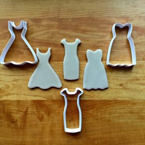Cookie Set of 3 Dress Cookie Cutters for Baking Dress-Shaped Cookies Cake Fondant Decorations Suitable Size Dishwasher Safe Made in India for Weddings, Baby Showers, Bridal Showers,