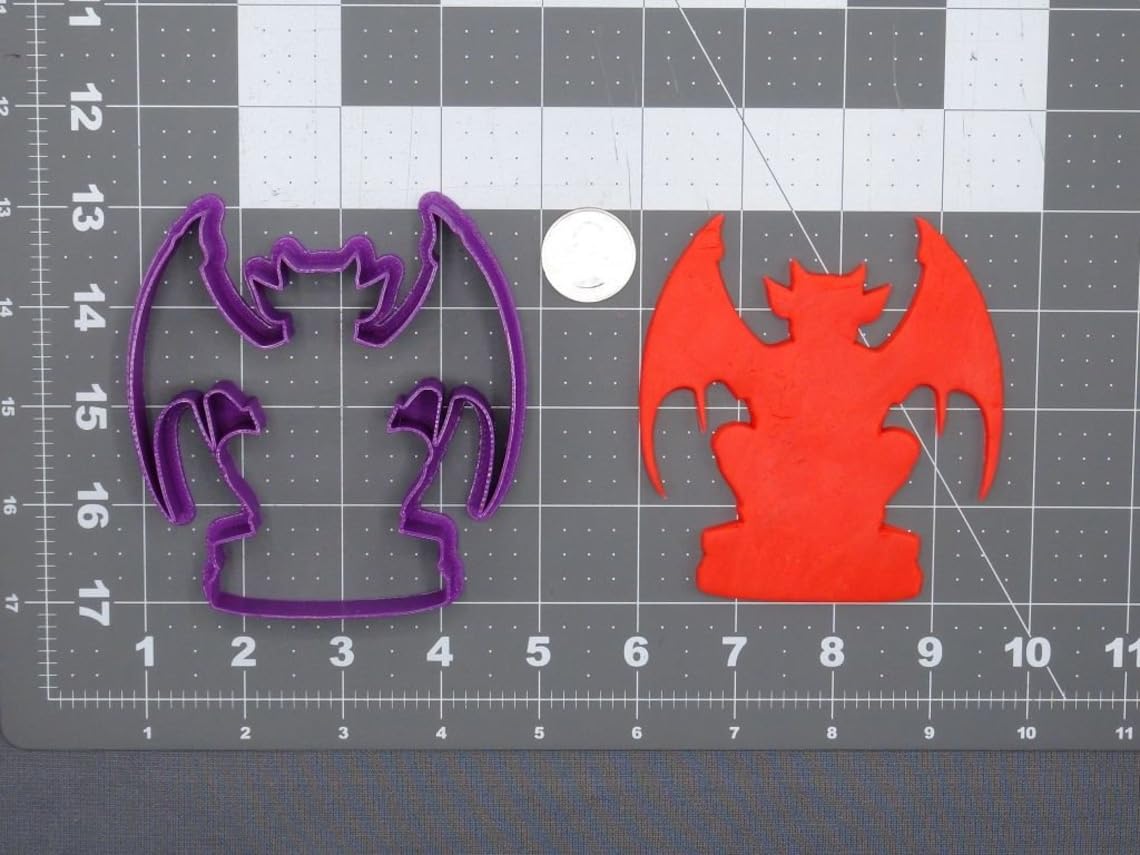 Black Gargoyle 266-D728 Cookie Cutter Silhouette Cookie Gothic Creature Shape India Made for Halloween Party Decorations Haunted House Themes Baking Crafts Clay and Fondant Art - Image 2
