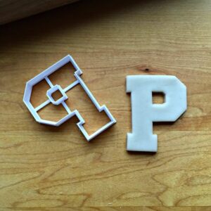 Cookie Varsity Letter P Cookie Cutter for Personalized Baking, Suitable Size for Cookies, Biscuits, Fondant, and Crafts, Perfect for Graduation, Sports, and Events, Made in India