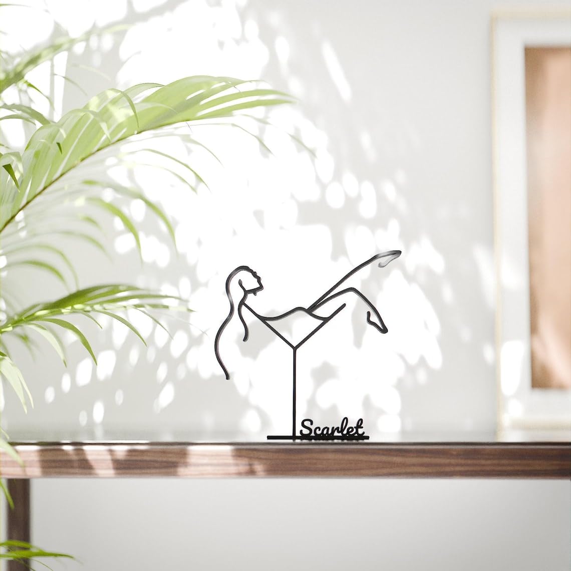 Personalized Cocktail Woman Inspired Line Art Figure Plastic Custom Name Modern Decor Gift for Home Office Desk Shelf Interior Styling India - Image 2