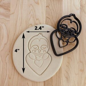 Sloth with Heart Cookie Cutter India Cookie Mold for Shaping Cute Animal-Themed Cookies Fondant Clay Decorations Perfect for Baking, Crafting, Gift Making, and Unique Personalized