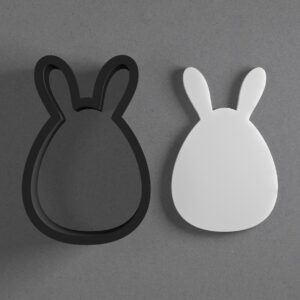 Egg Shaped Easter Bunny Clay Cutter for Earrings and Jewelry Making Sharp Tapered Edge Tool for Polymer Clay Mini Studs Pendant Set Cookie and Fondant Decorations for Easter or DIY