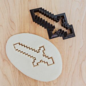 Sword Pixel Sword Gaming MC Cookie Fondant Clay Cutter for Minecraft Inspired Baking Decorating Game Themed Party Treats Dough Modeling Craft Projects Kids Fun India Cookie