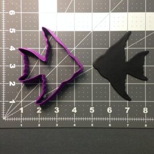 Black Angel Fish Cookie Cutter for Ocean Theme Baking Clay Fondant Tool Sea Animal Cookie Mold for Beach Party Decorations Aquarium Crafts Tropical Marine Life Cake Designs
