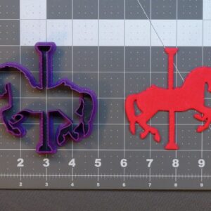 Black Carousel 266-B891 Cookie Cutter Cookie Merry Go Round Shape for Biscuit Fondant Dough Clay Crafts Baking Carnival Circus Theme Birthday Party Decorations Fairground Treats DIY