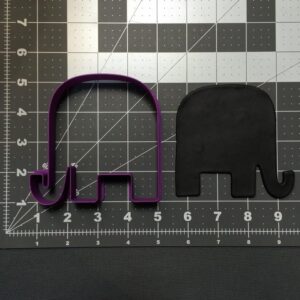 Black Cookie Elephant 102 Cookie Cutter for Baking Biscuits Fondant Sandwiches Pancakes Pastry Dough Cake Decoration Jungle Safari Animal Theme Birthday Baby Shower Kitchen Baking