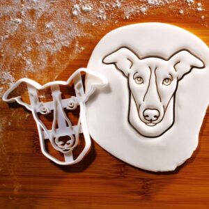 Whippet Dog Face Cookie Cutter Cookie Pet Lover Baking Mold for Dog Shaped Biscuits Animal Theme Kitchen Tool for Canine Cookies Puppy Treats Dog Breed Lovers Gift Dog Party Snack (ONLY FACE)