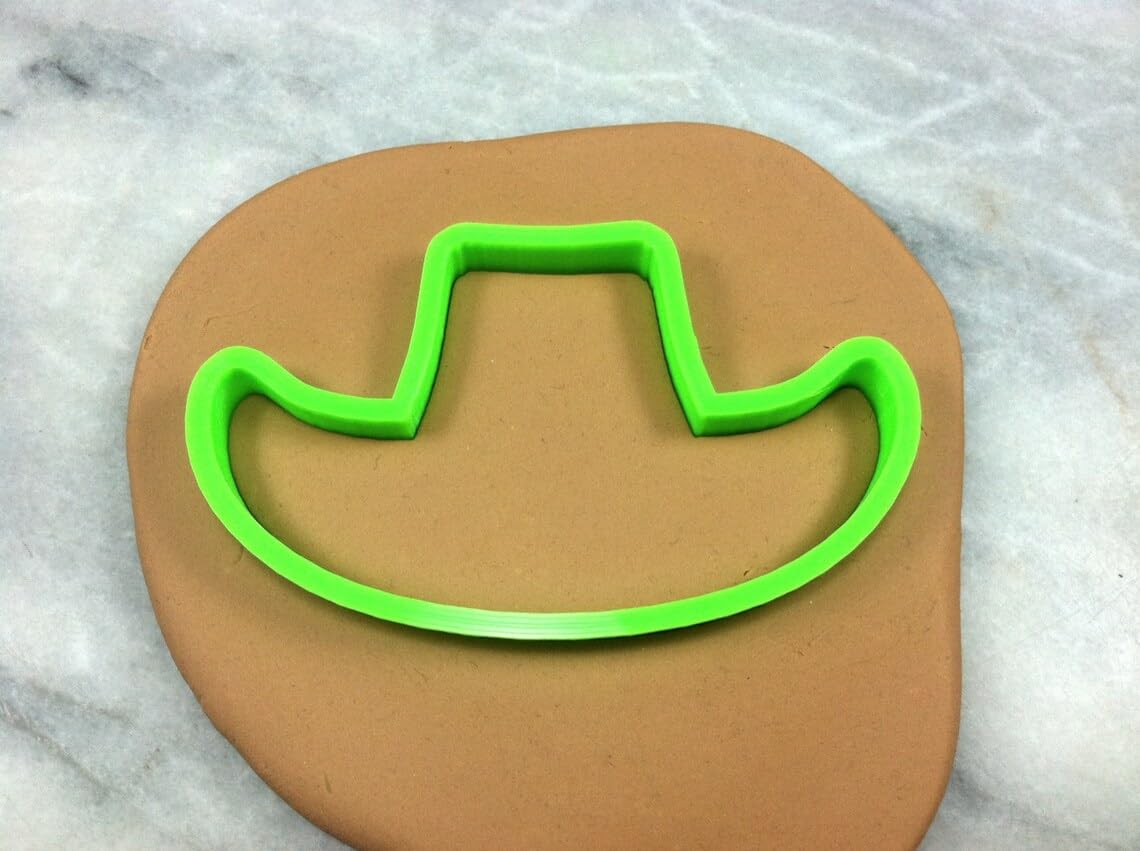 Black Cowboy Hat Cookie Cutter Plastic Outline with Sharp Edges Durable Baking Tool for Western-Themed Cookies Fondant Cake Decorating Pastry Biscuit Crafts India - Image 2