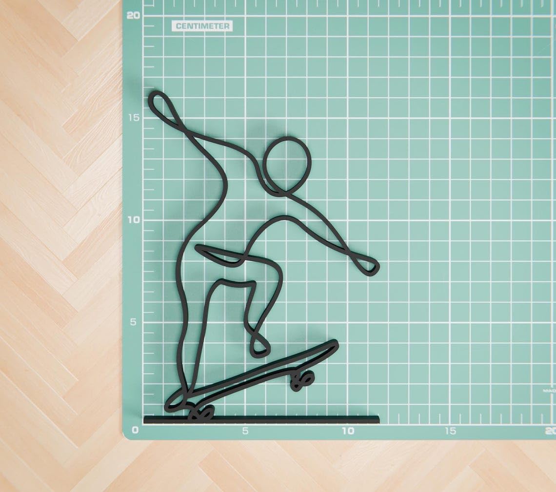 Skater Line Art Figure Plastic Minimal Skateboarding Decor Gift Idea for Desk Shelf Home Office Display Modern Interior Art Sports Inspired India - Image 4