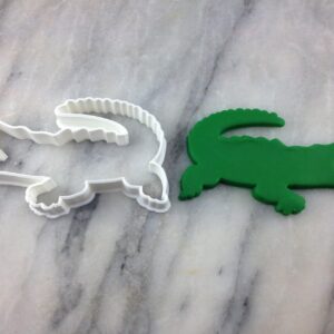 Alligator Cookie Cutter Black Plastic Outline and Stamp for Cookies, Fondant, Biscuits, Cake Decorations, Reptile-Themed Party Favors, Jungle Safari Crafts Durable and Reusable Tool India