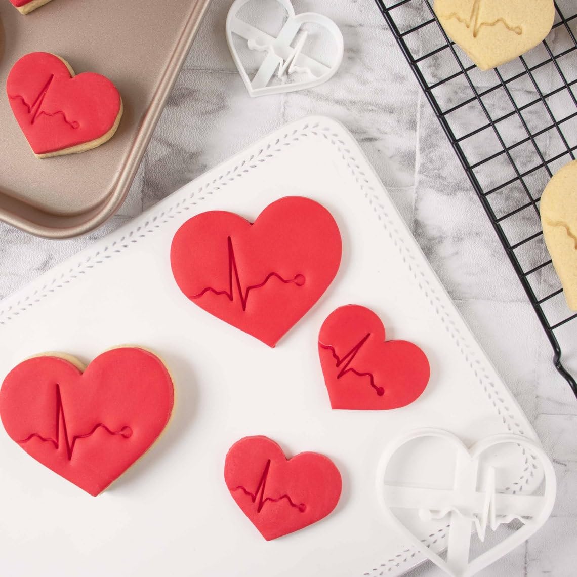 ECG Small Heartbeat Rhythm Cookie Cutter EKG Biscuit Mold Medical Nursing Doctor Student Gifts Heartbeat Pattern Dough Cutter Unique Design for Healthcare Professionals Baking (ONLY SMALL) - Image 7