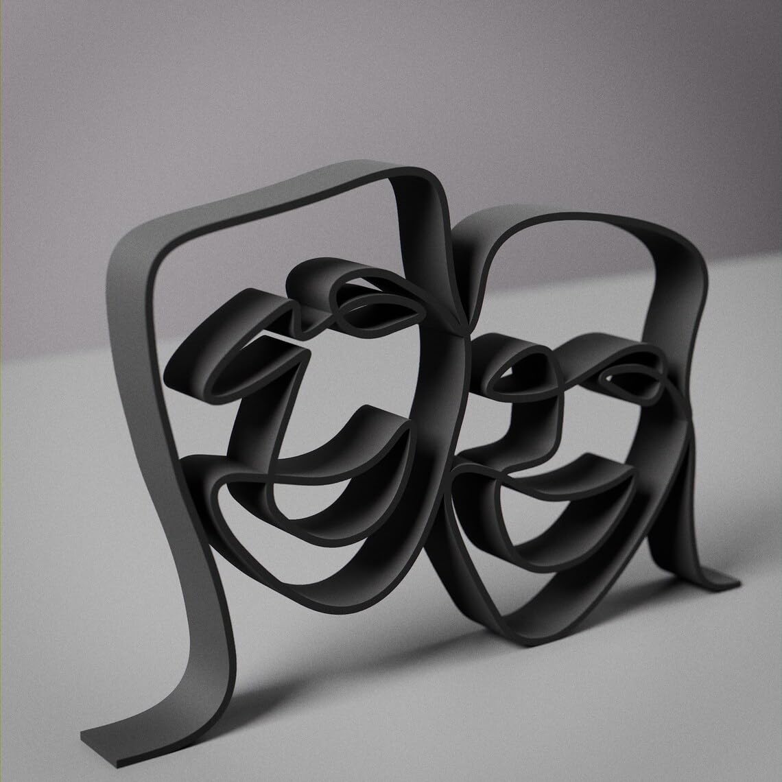 Theater Mask Inspired Line Art Figure Plastic Minimal Drama Decor Statue for Home Office Desk Shelf Modern Interior Art Gift India - Image 3